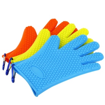 Gambar Thicken Rubber Gloves Waterproof Stabproof Antiskid Hand ProtectionFishing Gloves ColorSky blue   intl