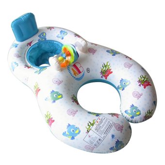 Gambar voovrof 2 In 1 Portable Family Inflatable Swim Ring for Baby and Parent, White   intl