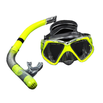 Gambar Yika Scuba Diving Mask + Dry Snorkel Gear Kit (Yellow)