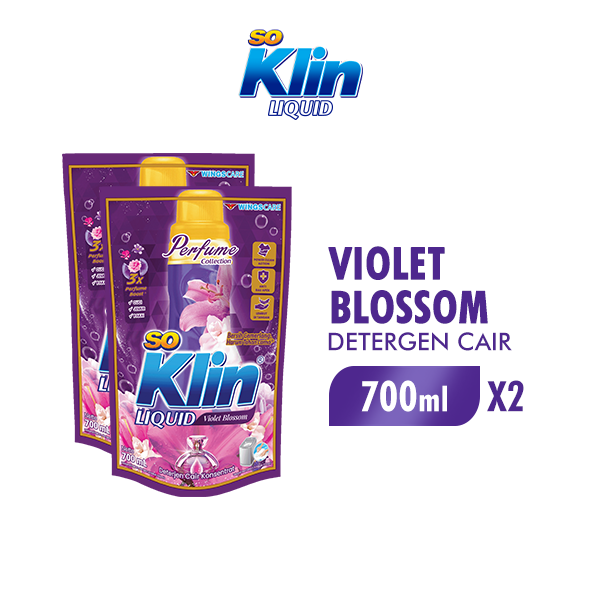 [Paket isi 2] So Klin Deterjen Cair Violet Blossom 700ml Harga 21,800 rupiah*Gratis Ongkir