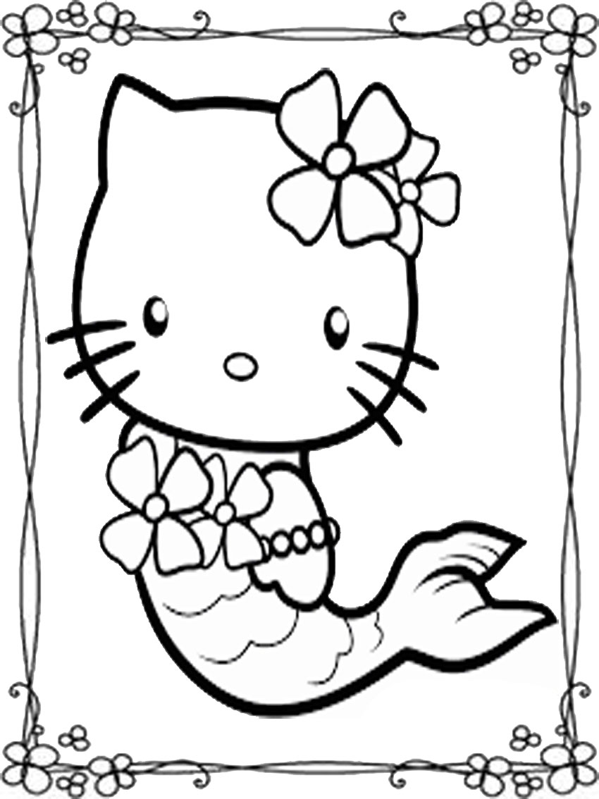Sketsa Gambar Hello Kitty Untuk Mewarnai