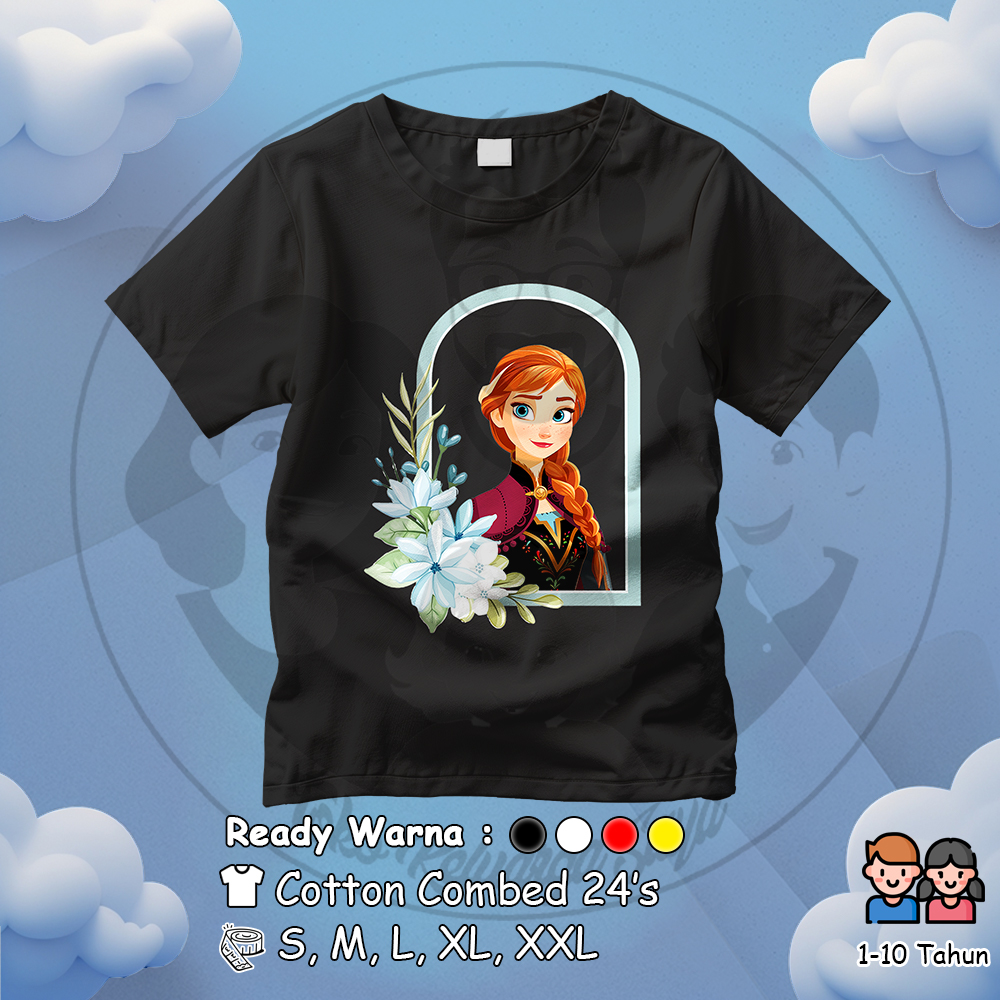 Kaos Anak Tshirt Anak Kaos Frozen Anna A Cotton Combed 24s