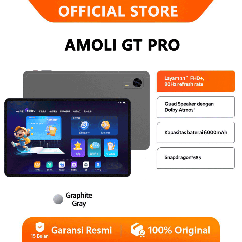 [2025 NEW] Tablet PC Asli AMOLI GT PRO Snapdragon 685 6GB + 128GB RAM Android(13) 10.1 inch Layar Full Screen Layar Besar Wifi 5G Dual SIM 6000mAH HD 8+13MP Tab Garansi Resmi Harga 1,350,000 Ringgit*Penghantaran Percuma