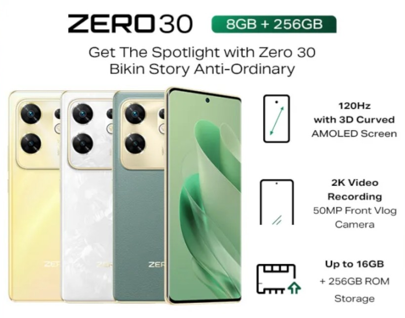 INFINIX ZERO 30 4G RAM 8/256 GB GARANSI RESMI BISA KREDIVO / PAYLATER Harga 3,399,000 rupiah*Gratis Ongkir