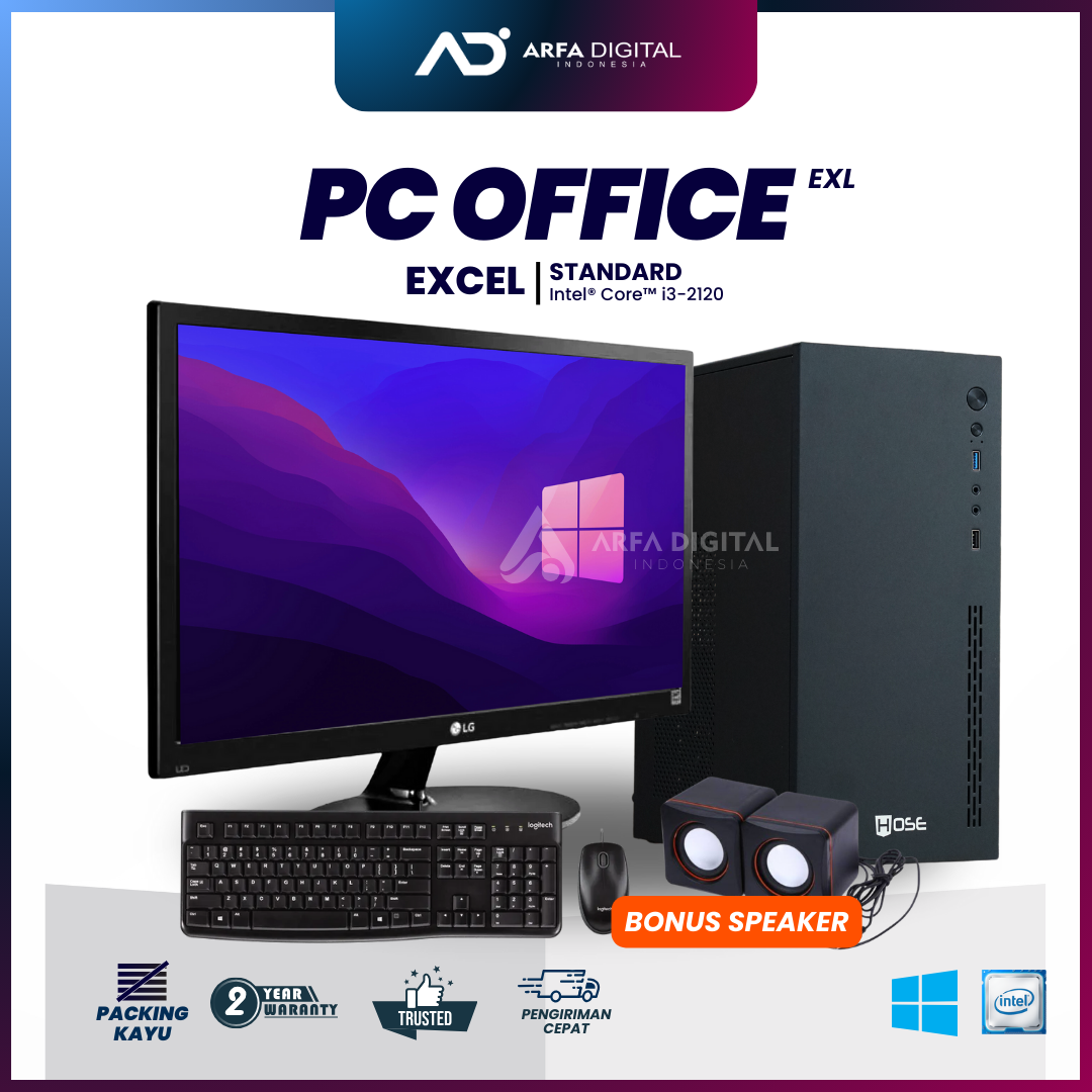PC Office Rakitan Intel Core i3-2100 Full Set