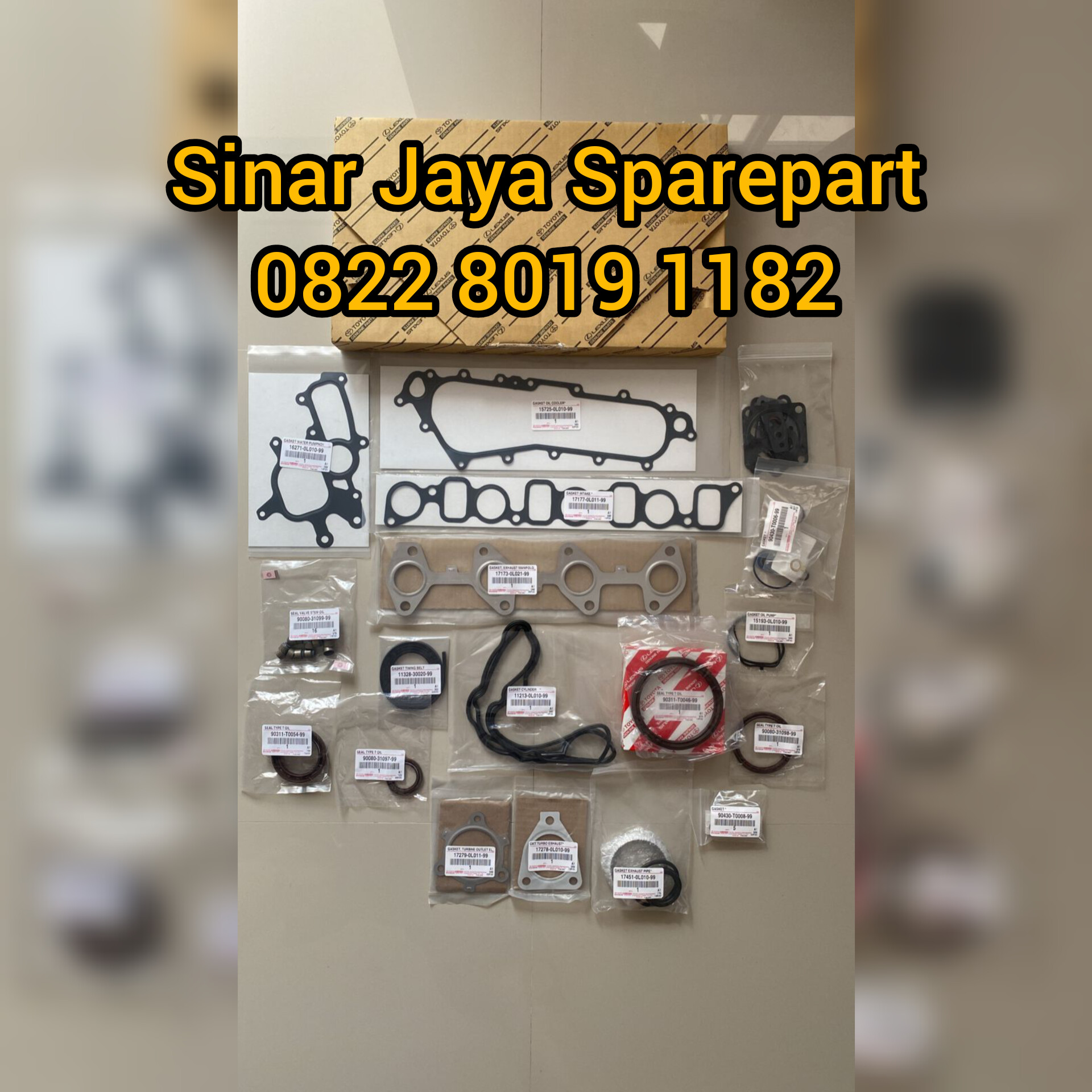 Packing Set Atau Gasket Kit Engine Overhaul Hilux 3.0cc 3000cc 1KD Original 04111-0L104 Harga 2,563,000 rupiah*Gratis Ongkir