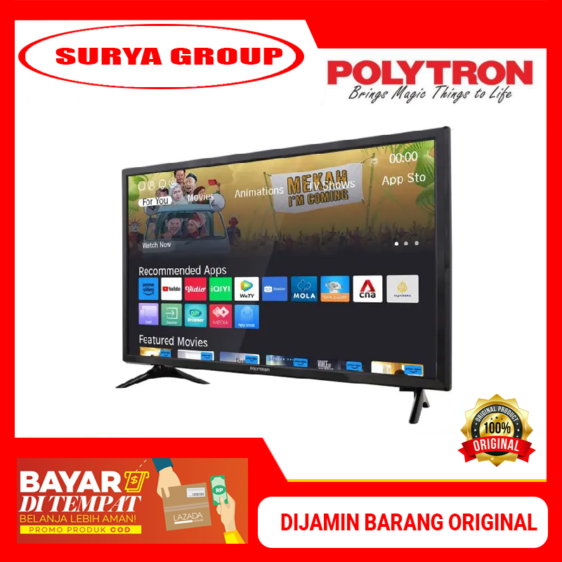 New!!! Polytron Pld 32Cv1869/2269 Led Digital Smart Tv (32 Inch) - Original & Official Guarantee Harga 1,949,900 rupiah*Gratis Ongkir