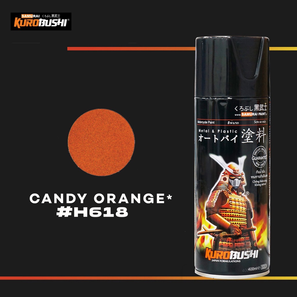 Samuraipaint, Candy Orange H618 Cat Aerosol Kualitas Kompresor Harga 54,000 rupiah*Gratis Ongkir
