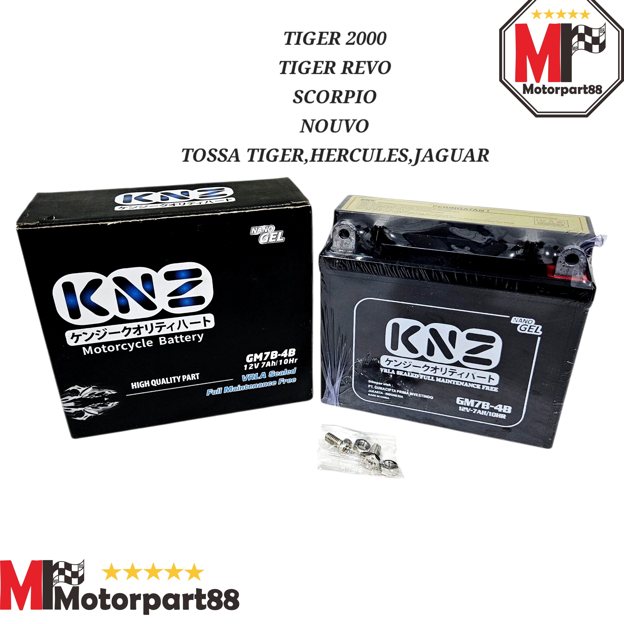 AKI ACCU KERING KNZ MF GM7Z-4A 27kg 12V 9AH / 10HR KNZ THUNDER 125