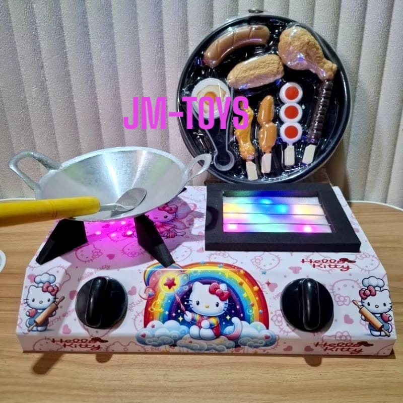 Children stove toys can flame up/Hello Kitty character led cooker toys/viral cooking toys Harga 50,000 rupiah*Gratis Ongkir