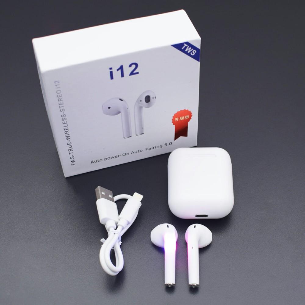 HEADSET BLUETOOTH WIRELESS i12 TWS 
