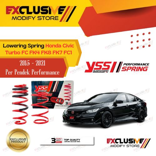 YSS lowering spring kit Honda Civic Turbo (2015 - 2021) FC FK4 FK8 fk7 FC1 original Thailand performance per Pendek Harga 3,350,000 rupiah*Gratis Ongkir