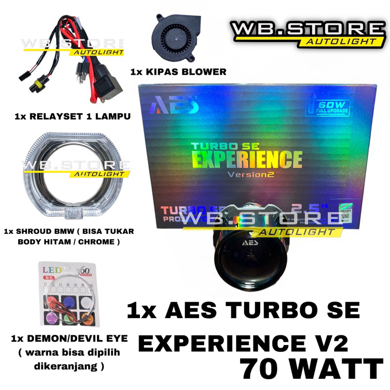 Biled Aes Turbo Se Experience Version 2 70 Watt Package Upgrade 2.5 Inch Blue Lens Biled Aes Biled 2.5 Inch Aes Turbo 2.5 Turbo Se 2.5 Inch Biled Aes Harga 155,000 rupiah*Gratis Ongkir