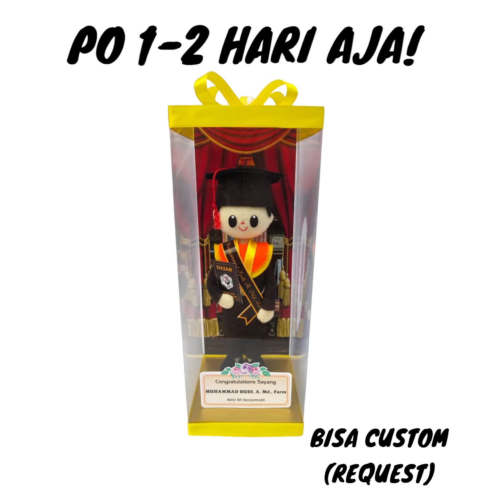 Hadiah Wisuda Kado Kelulusan Laki Laki Bonekaflanelku Box Mika Kecil