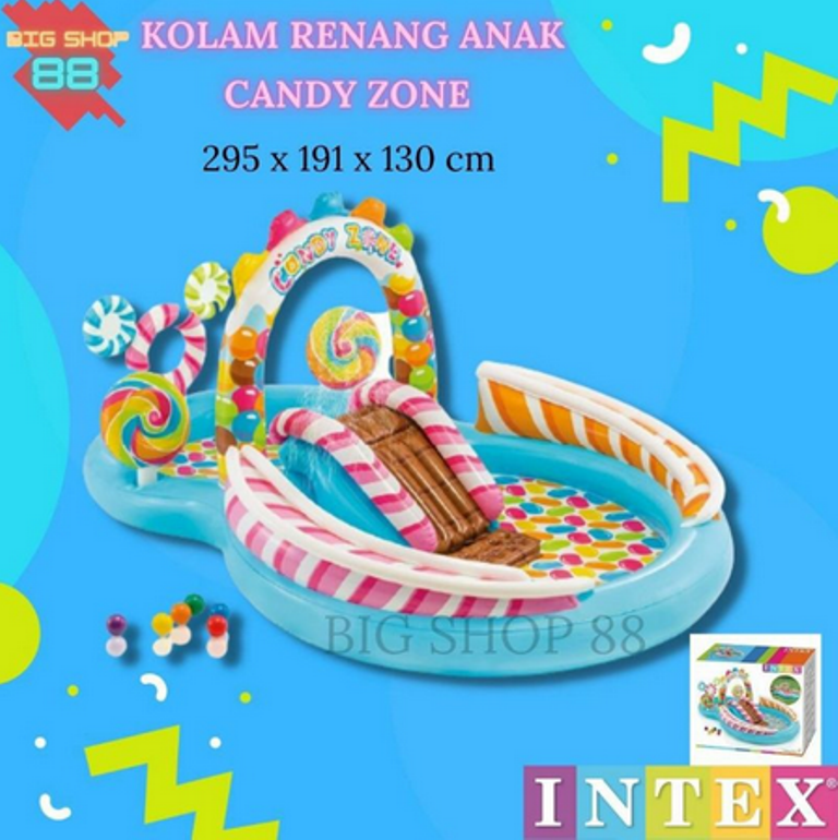 KOLAM INTEX KOLAM RENANG PEROSOTAN ANAK CANDY ZONE PLAY CENTER