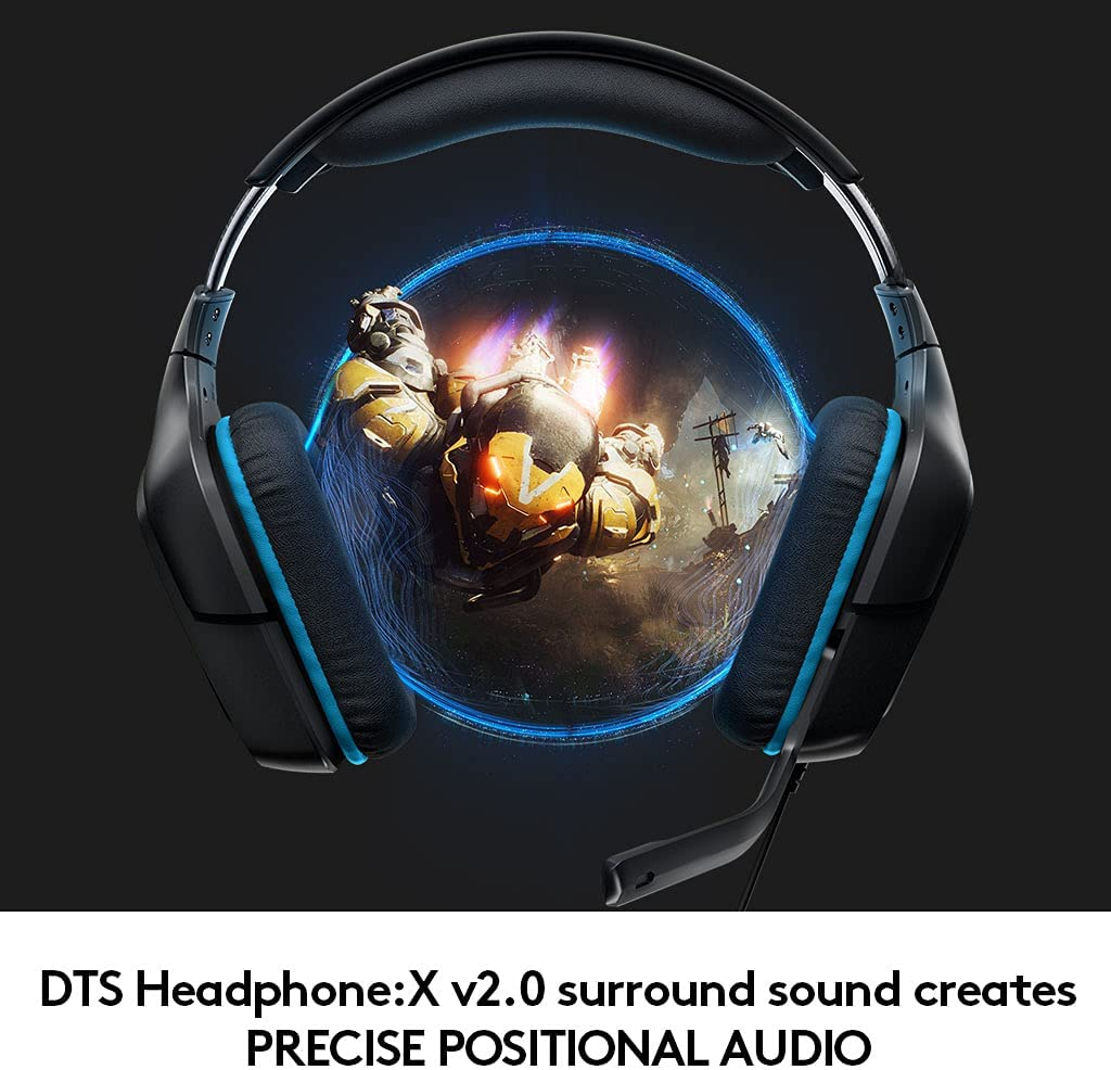 Logitech G432 Wired Gaming Headset, 7.1 Surround Sound, DTS Headphone:X  2.0, Flip-to-Mute Mic, PC (Leatherette) Black/Blue | Lazada Indonesia
