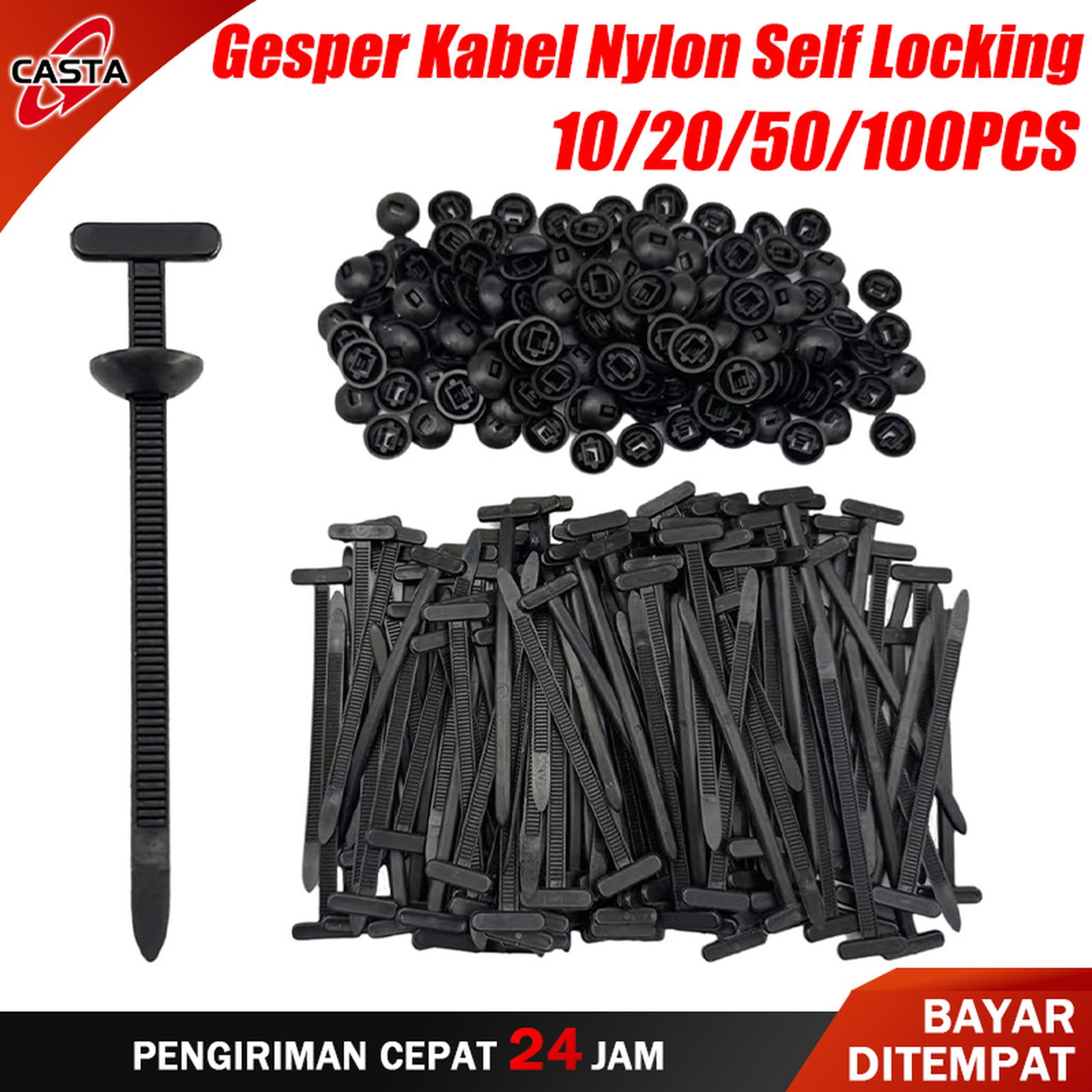 Casta 10/20/50/100PCs heavy duty nylon universal cable rope buckles, self-locking zip tie fastener, strong and durable cable rope holder for car, home, and workshop Harga 8,000 rupiah*Gratis Ongkir