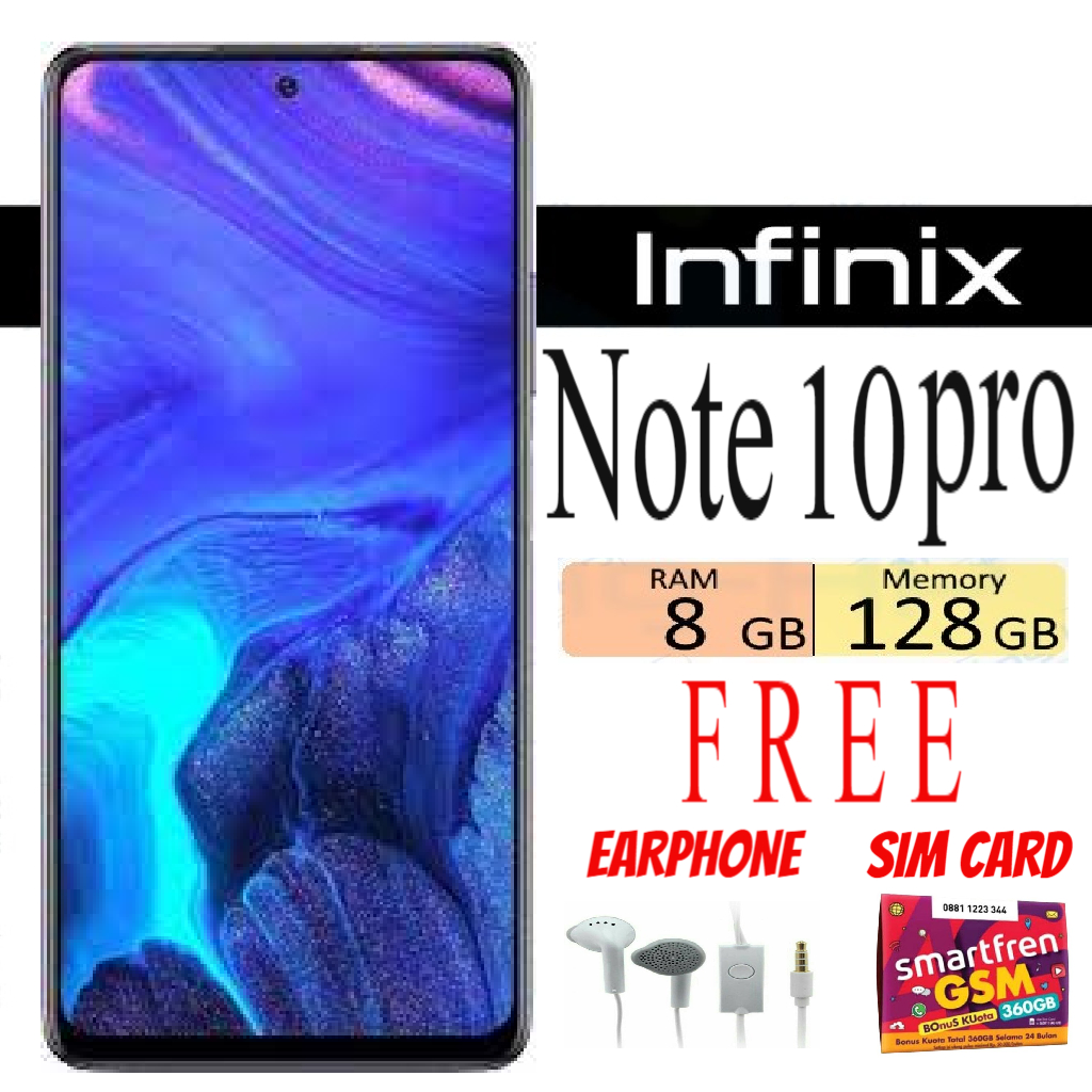 INFINIX NOTE 10 PRO RAM 8/128 GB - PROMO Harga  1,488,000 Ringgit*Penghantaran Percuma