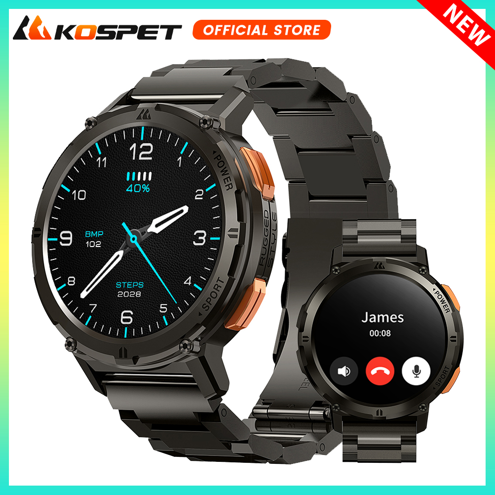 2023 NEW KOSPET TANK T2 Ultra Fitness Smartwatch Men Military Standard AI Voice AMOLED AOD Display 5ATM&IP69K Waterproof Bluetooth Answer Dial Calls Healthy Monitor Smart Watch Women ราคา 4,765 บาท*ส่งฟรี