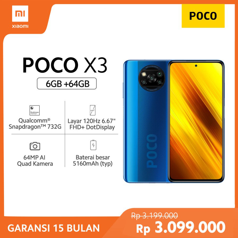 Poco X3 NFC 6/64 8/128 GB Garansi Resmi IMEI Terdaftar Lazada