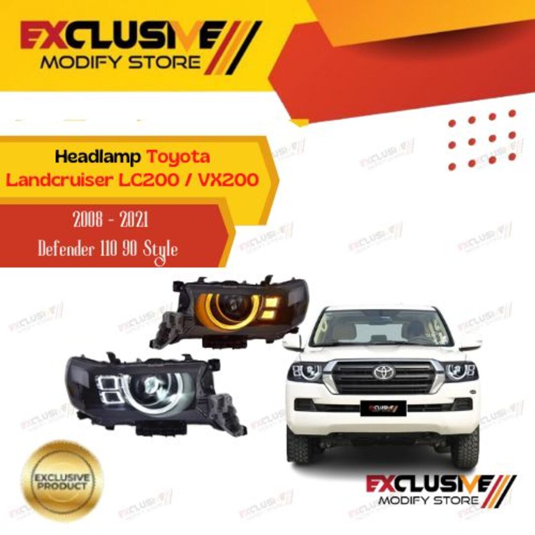 Landcruiser LC200/vx200 headlamp Defender 110 90 style bi-led Harga 17,500,000 rupiah*Gratis Ongkir