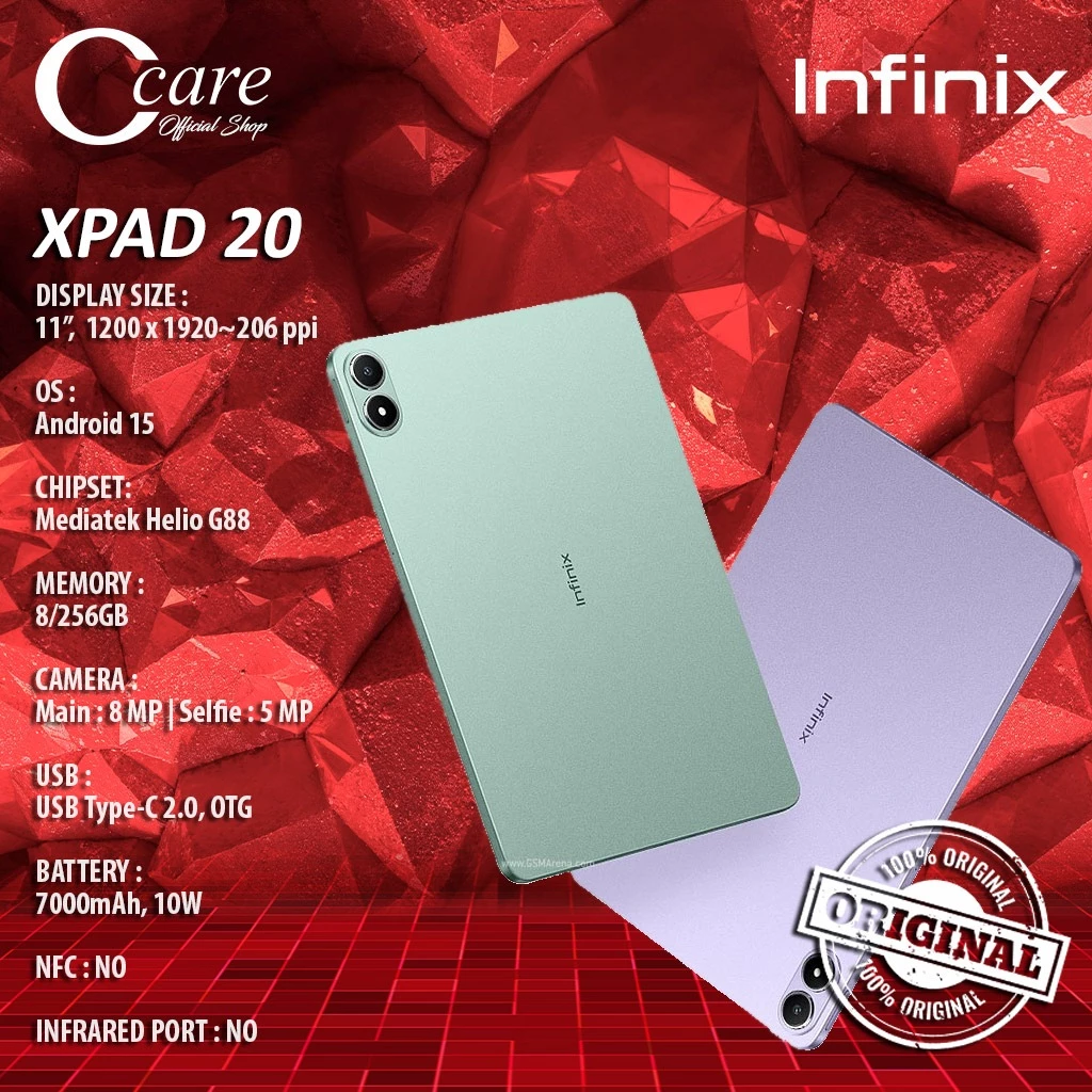 Infinix xPad 20 LTE RAM 8/256GB (official warranty) Harga 2,355,000 Ringgit*Penghantaran Percuma