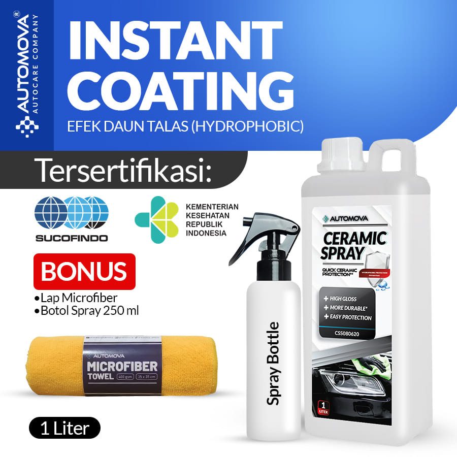AUTOMOVA CERAMIC SPRAY NANO COATING 1 LITRE Harga 227,000 rupiah*Gratis Ongkir