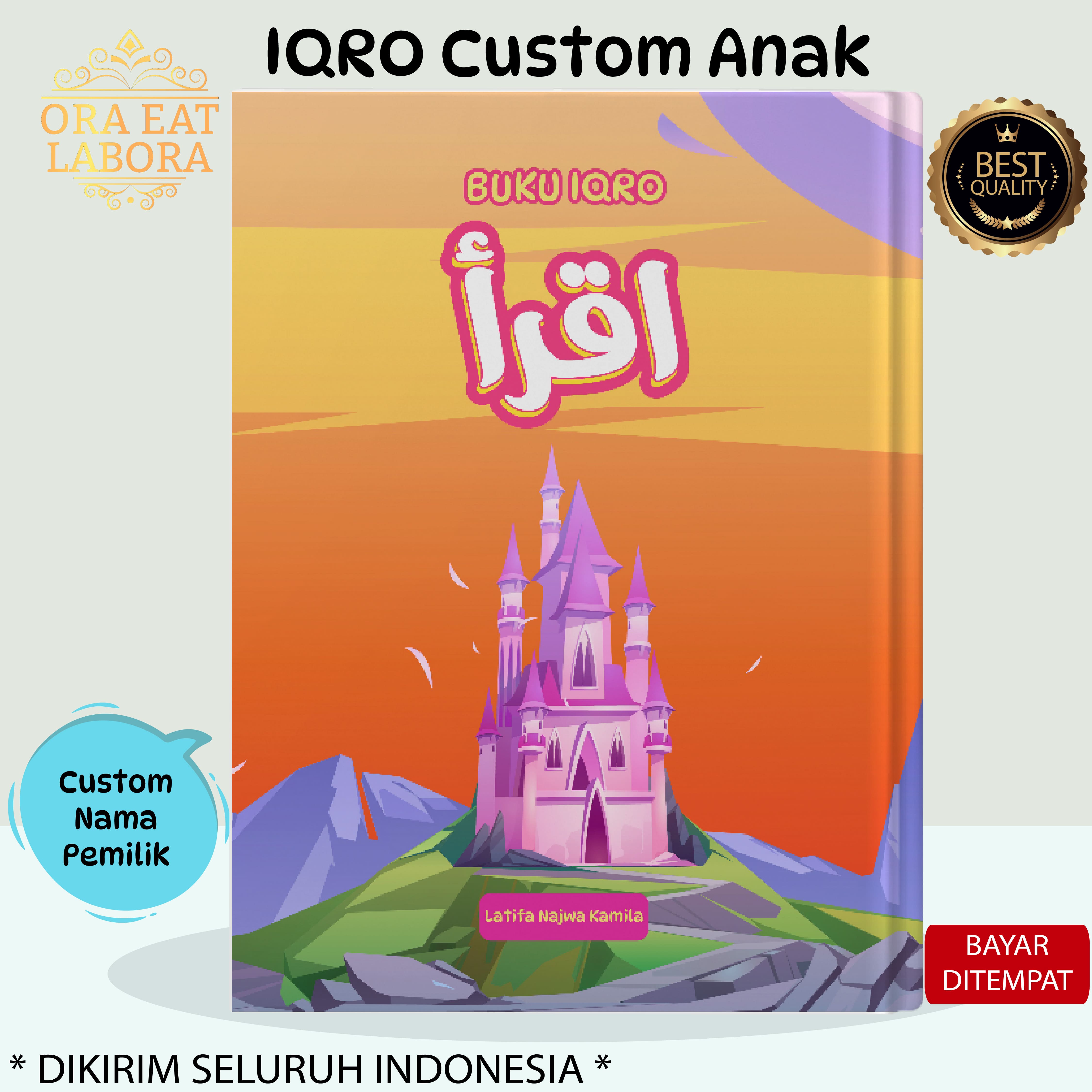 Buku Iqro Milenial Custom Softcover Full Color A5 Iqro Custom Gratis Tambah Nama & Foto Ol-09b / Iqra…
