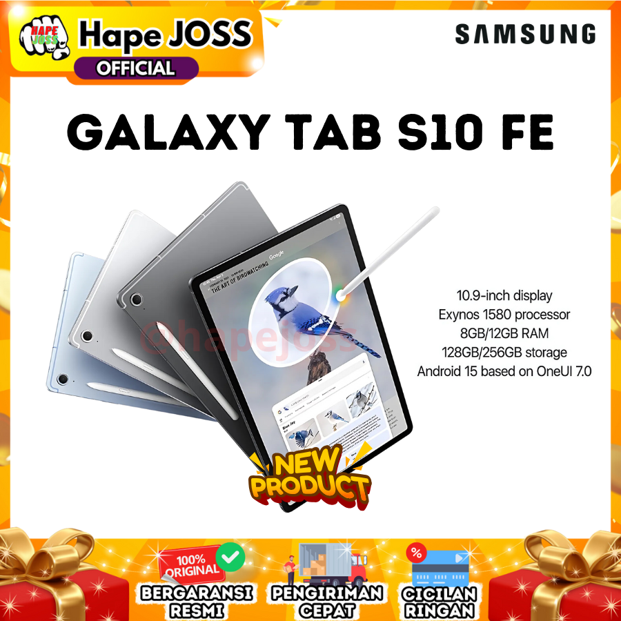 Samsung Galaxy Tab S10 FE 5G 8/128GB Garansi Resmi Indonesia Harga  7,699,000 rupiah*Gratis Ongkir
