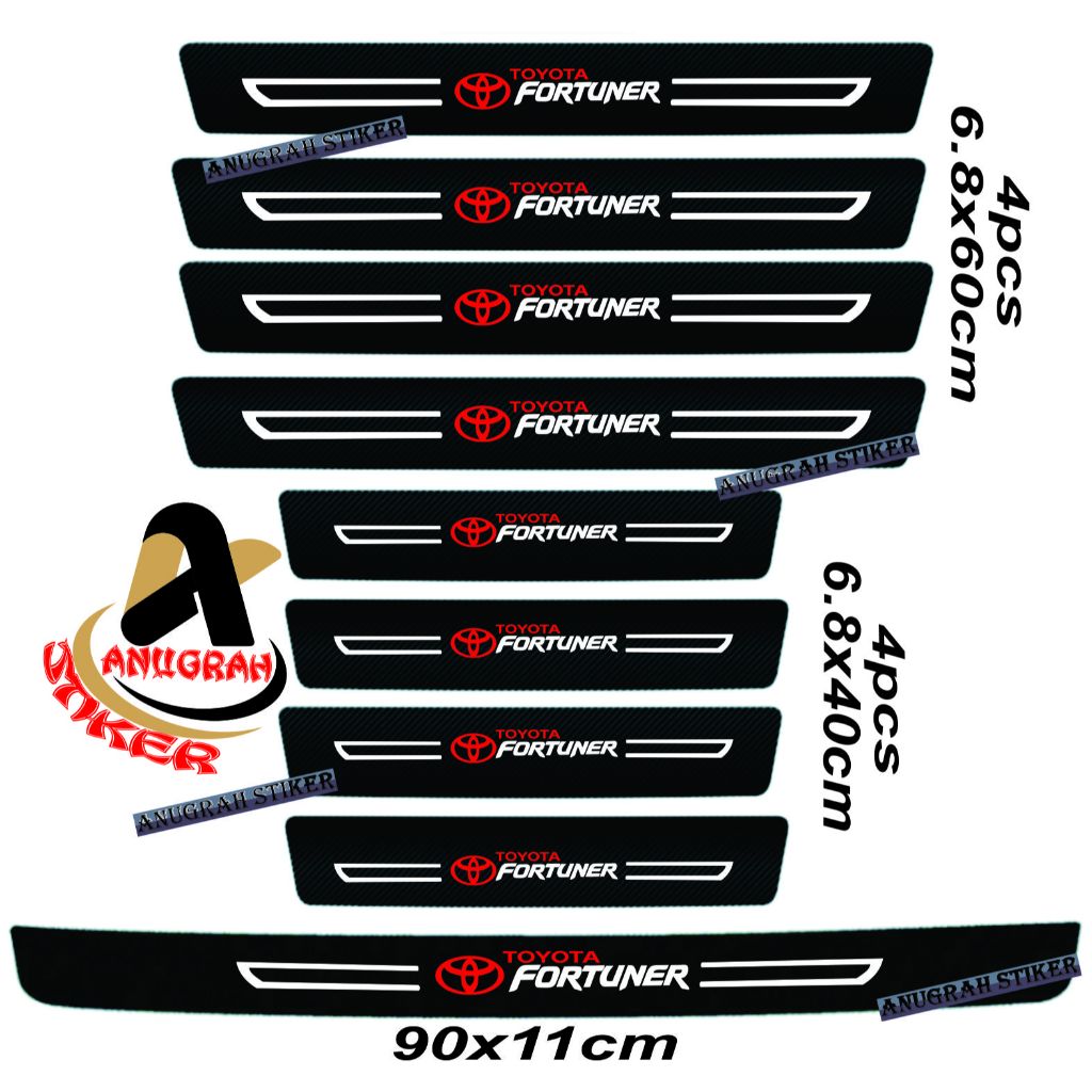 PROMO 9pcs stiker carbon toyota fortuner cutting stiker pelindung pintu mobil dari pijakan kaki Harga  30,000 Ringgit*Penghantaran Percuma