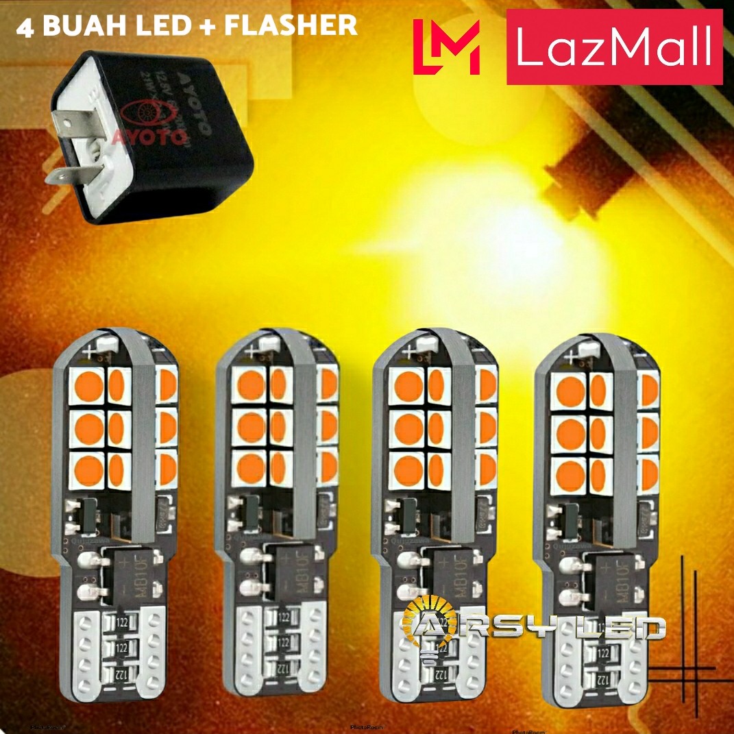 ARSYLED Lampu LED T10 Sein Sen Reting isi 4 buah LED Arrow + 1 Flasher Beat Mio Nmax Scoopy Vario Harga 86,500 Ringgit*Penghantaran Percuma