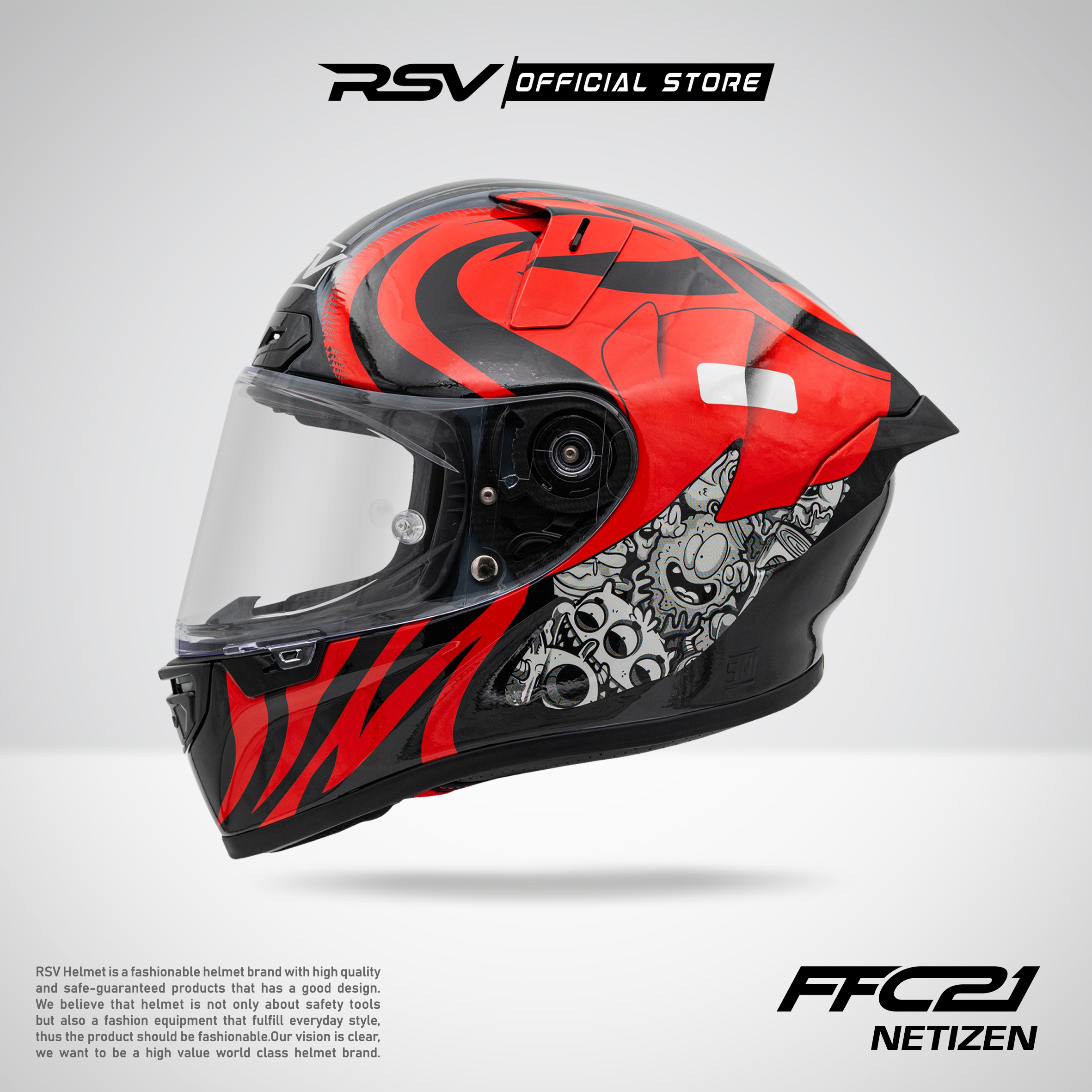 HELM RSV FFC21 FIBER COMPOSITE NETIZEN Harga 1,799,000 rupiah*Gratis Ongkir