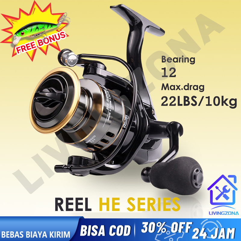 Deukio Fishing Reel AC2000-7000 Mesin Pancing Metal Material 12KG/5.2:1  Ratio Spinning Reel