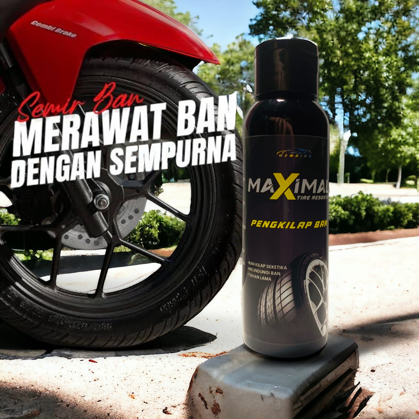 Semir ban 60 ml maximal (unit) original pengpengkikan motor Vario beat Nmax PCX Vixion CBR Ninja DLL Harga 5,300 rupiah*Gratis Ongkir
