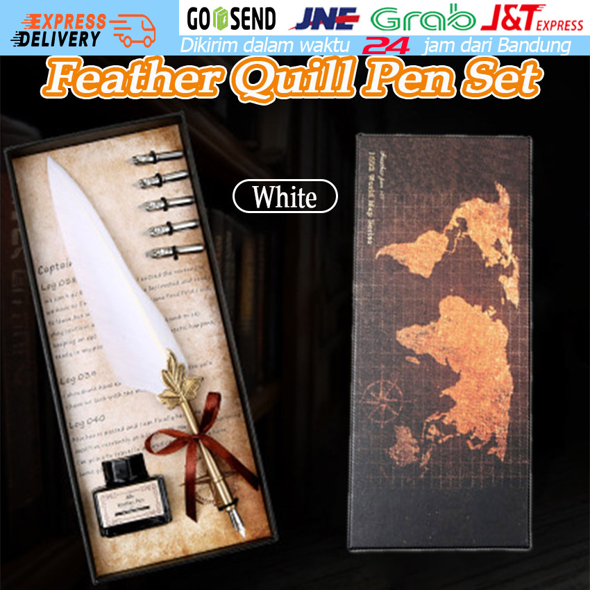 [Ready Stock] Pulpen Bulu Pena 5 Kepala Tulisan Kaligrafi Inggris Tinta Pena Celup Fountain Kaligrafi…