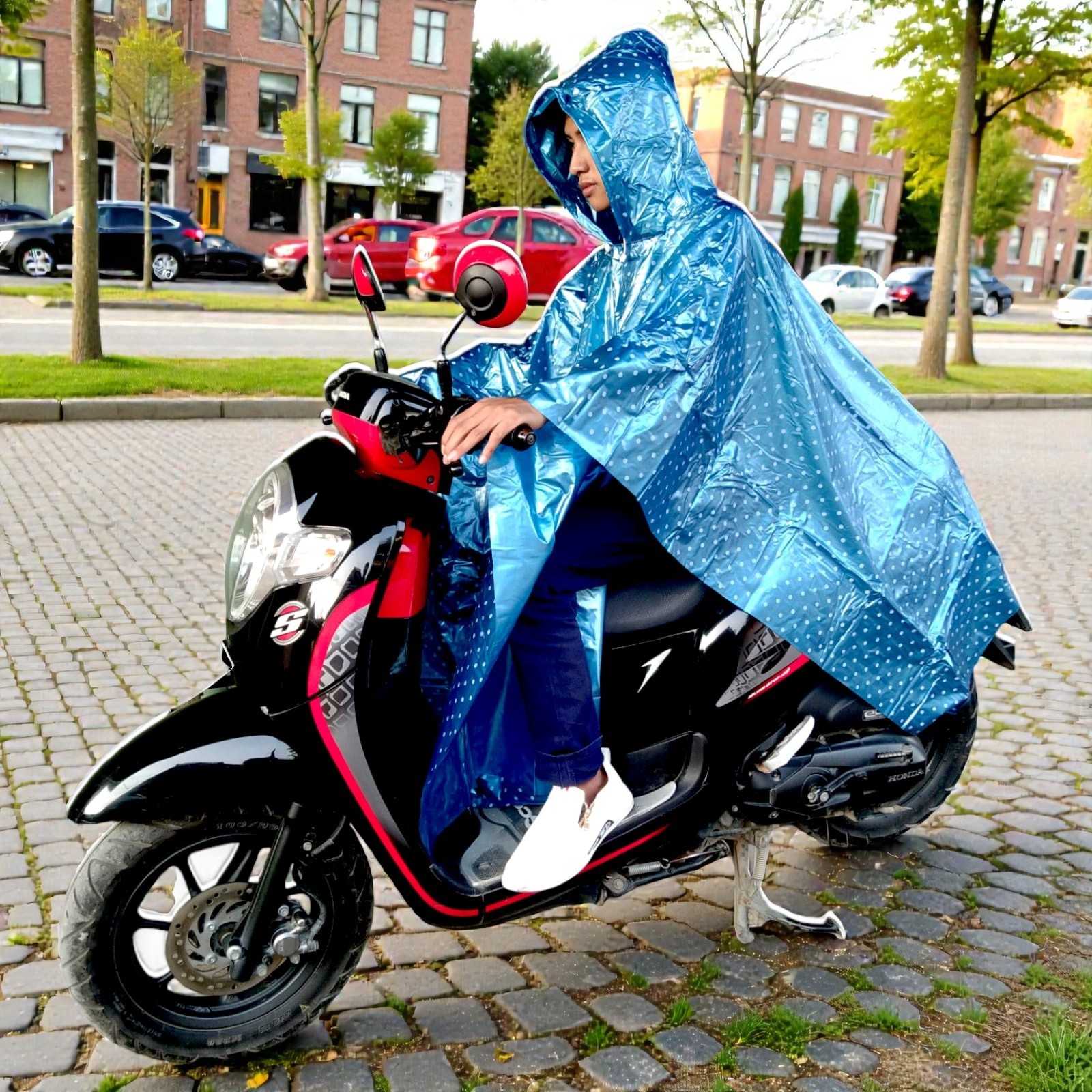 New Latest Product Quality Pvc Raincoat - Cheap Thick Jumbo Adult Raincoat Polka Dots Without Sleeves Harga 27,900 rupiah*Gratis Ongkir