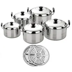 FOREVER-panci set kingko 555 stainless isi 5 set + steamer