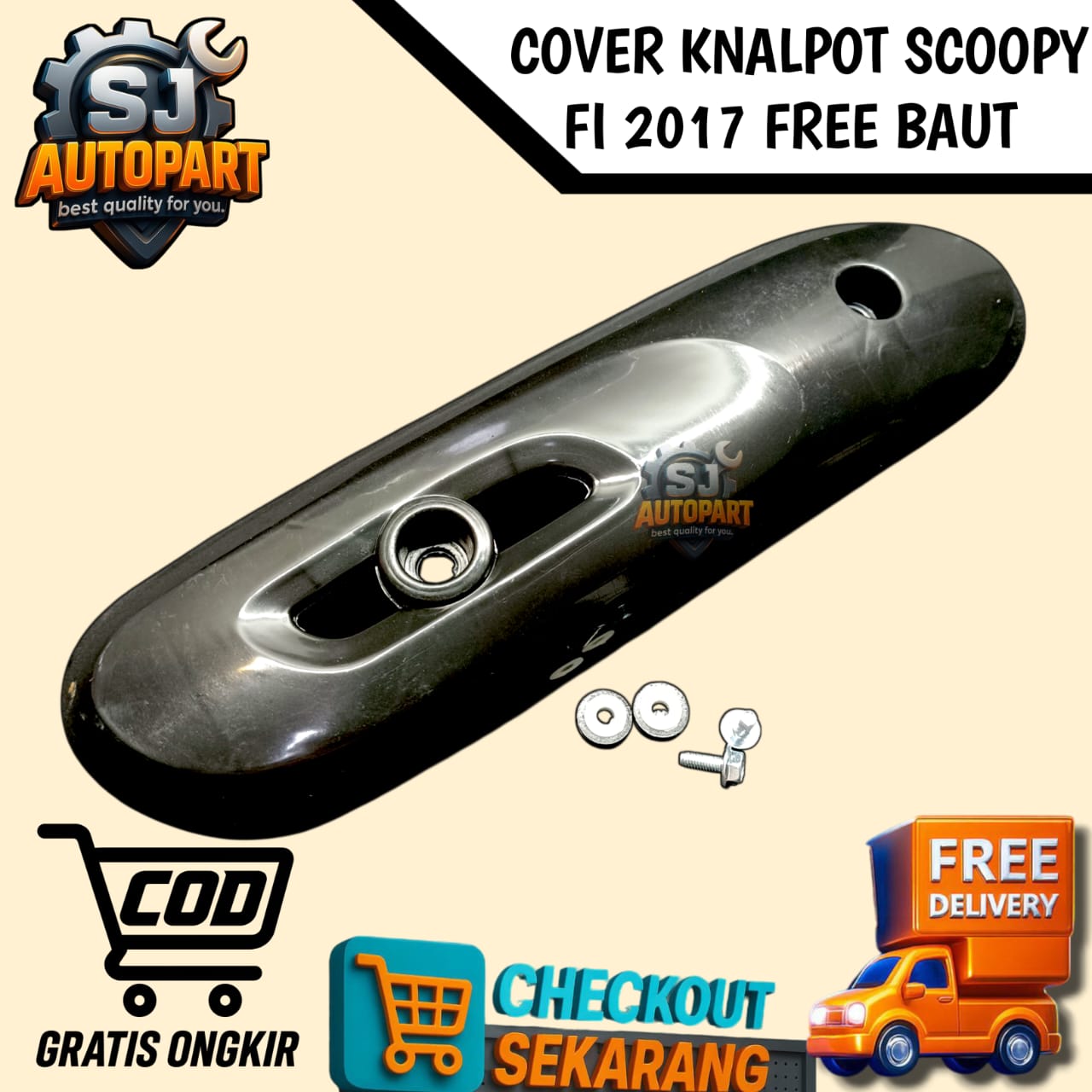 2017 Scoopy Fi Exhaust Cover Honda Scoopy Fi 2017 Exhaust Shield Harga 12,000 rupiah*Gratis Ongkir
