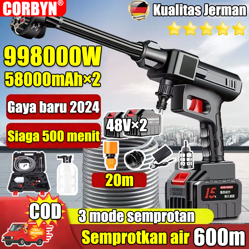 Spray water 600m baipuxi jet cleaner cordless high pressure 2 batteries 288bar 399vf 180000kpa can wash car wash floor waterspraying pesticides (cordless motor washing tools spray high pressure car washer car washer and motorcycle) Harga 229,000 rupiah*Gratis Ongkir
