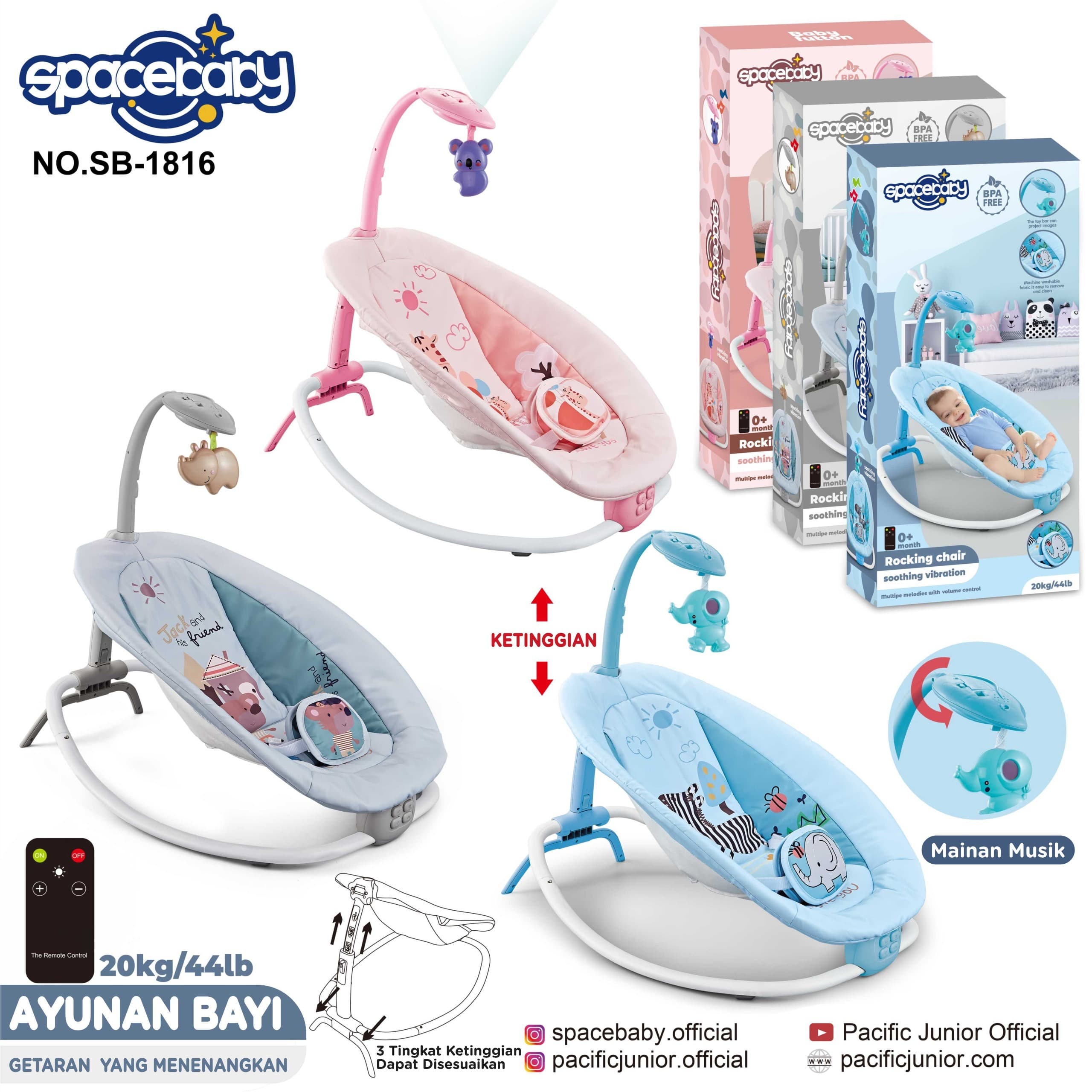 SPACE BABY Bouncer Rocking Chair Baby Futton SB 1816 / Bouncer Bayi, Ayunan Bayi