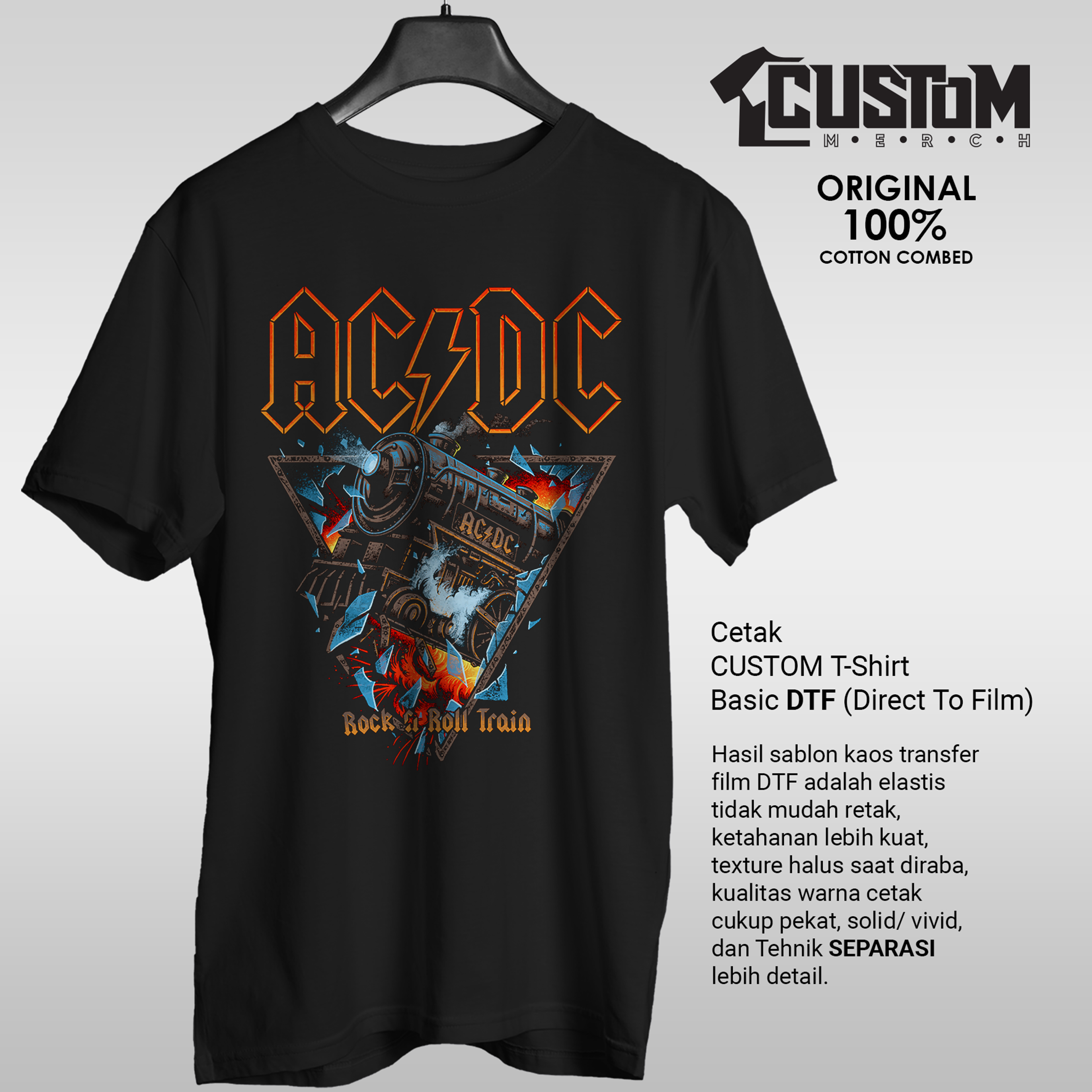 Kaos Band ACDC Rock N Roll Train Lazada Indonesia