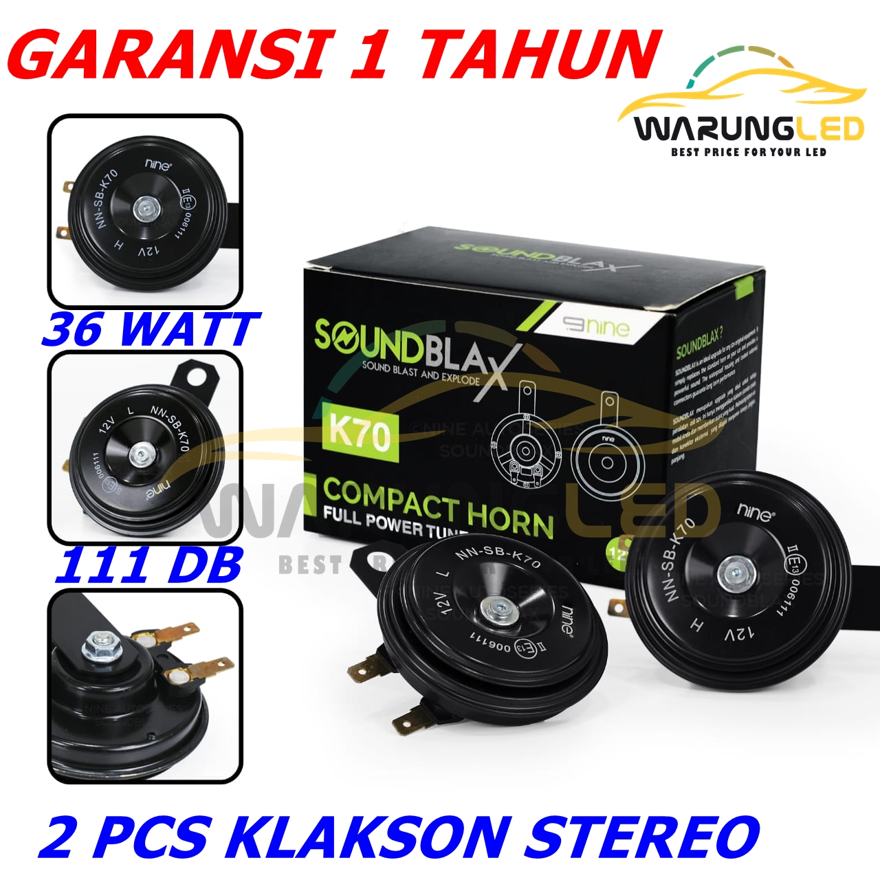 Nine Soundblax K70 Motorcycle Car Horn Double Waterproof Ip67 Original 1 Year Warranty Harga 62,900 rupiah*Gratis Ongkir