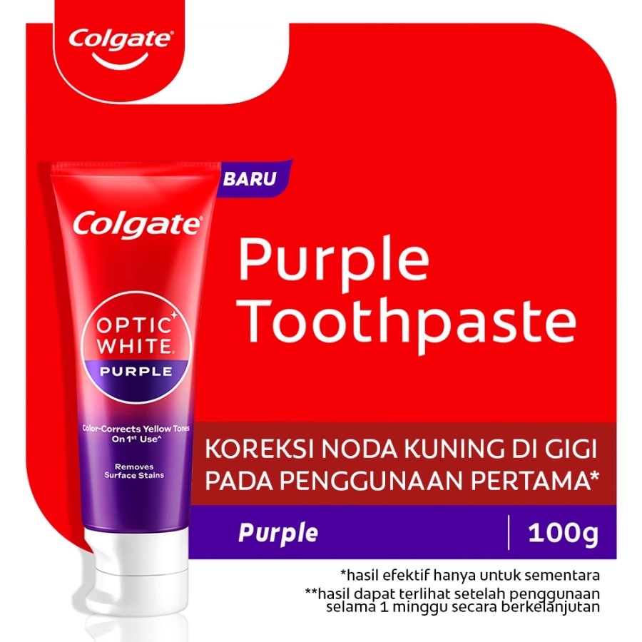 Pasta Gigi Odol Tooth Paste COLGATE Optic white Purple Corrects Yellow Tones 100 gr