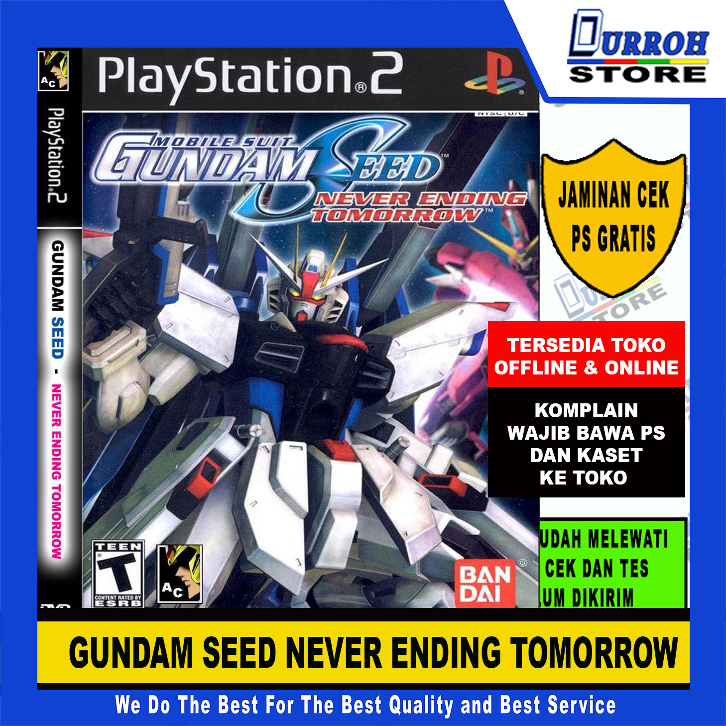 KASET DVD PS2 / PLAYSTATION 2 GUNDAM SEED TOMORROW ENDING Harga 9,000 rupiah*Gratis Ongkir