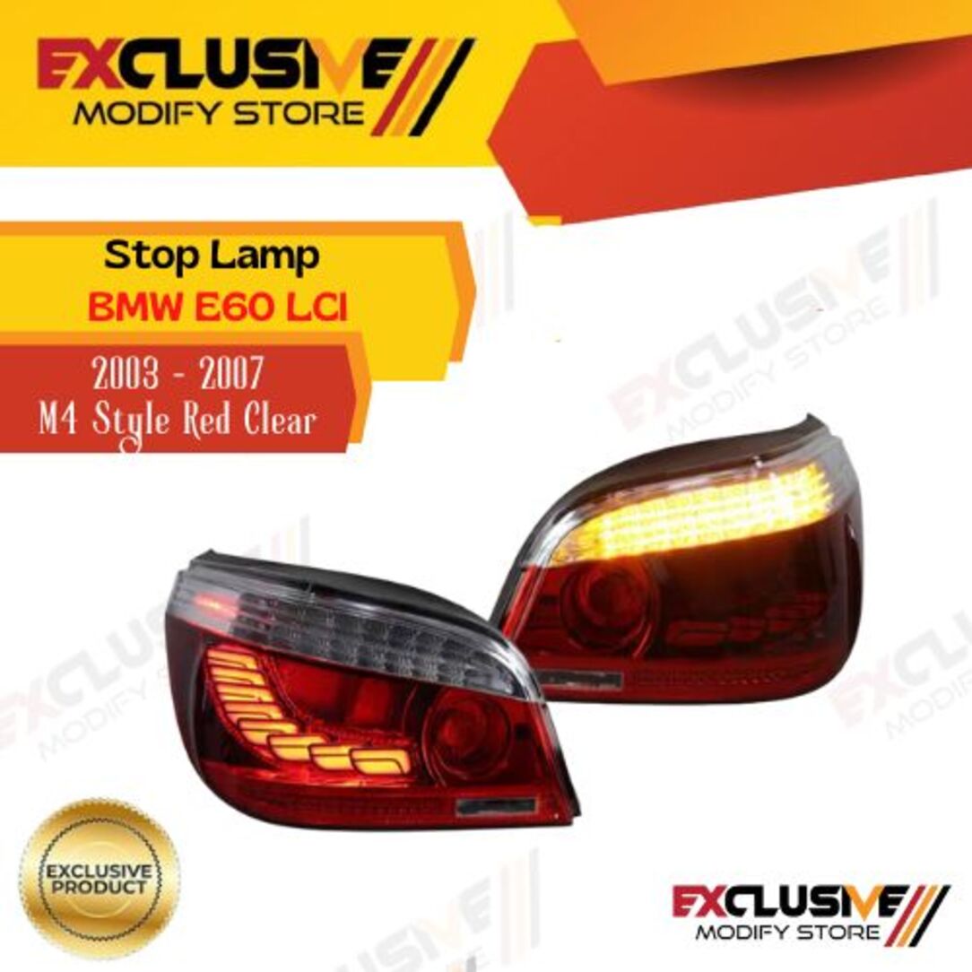 Stop Lamp BMW E60 GTS dynamic OLED M4 style LCI Red clear 2008-2010 Harga 9,850,000 rupiah*Gratis Ongkir