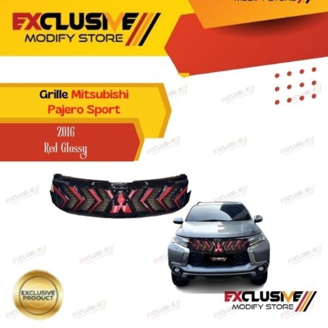 Grille Pajero Sport 2016 red glossy Giá 1,400,000 Đồng*Miễn phí vận chuyển