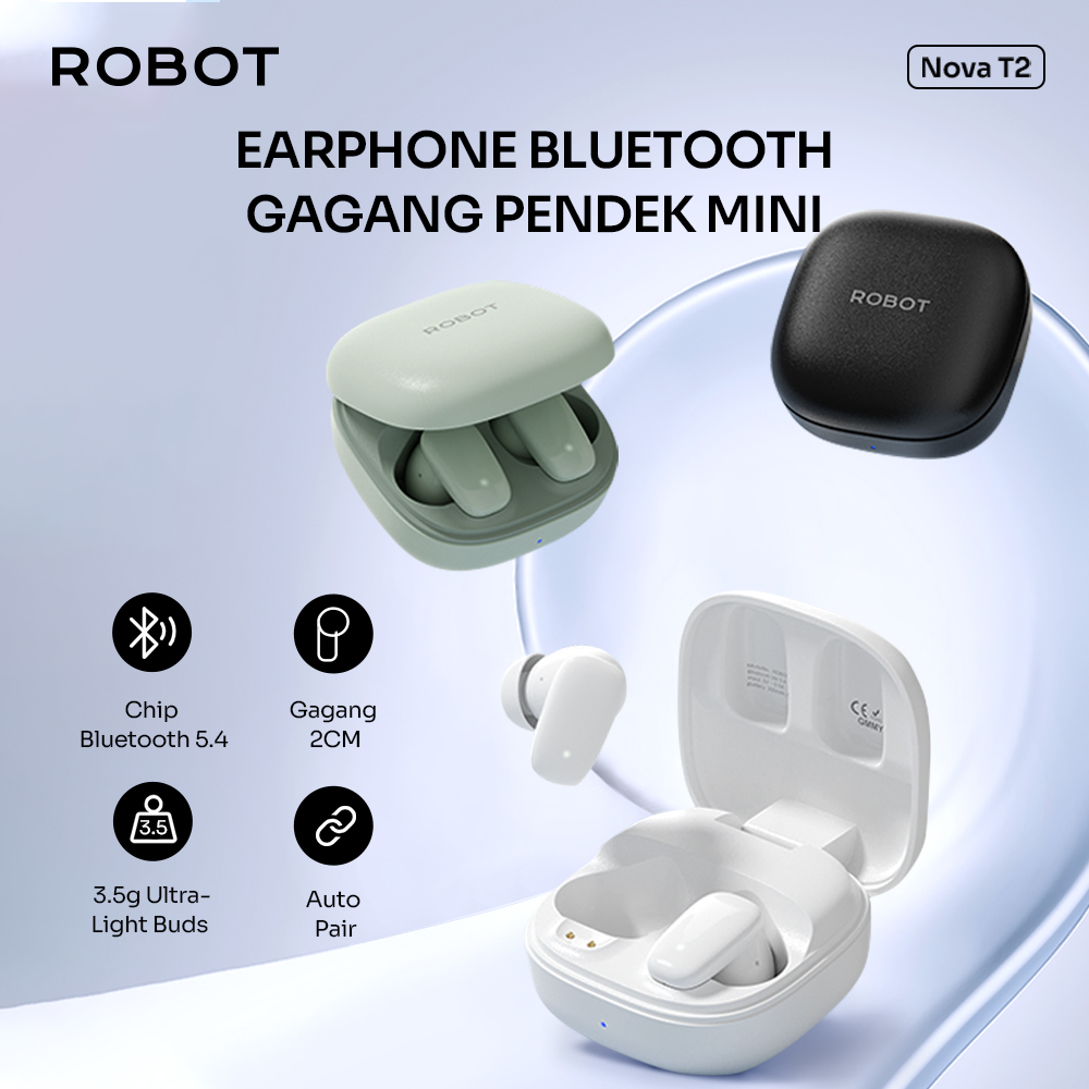 ROBOT TWS Earphone Wireless Bluetooth TWS Mini TWS Kecil