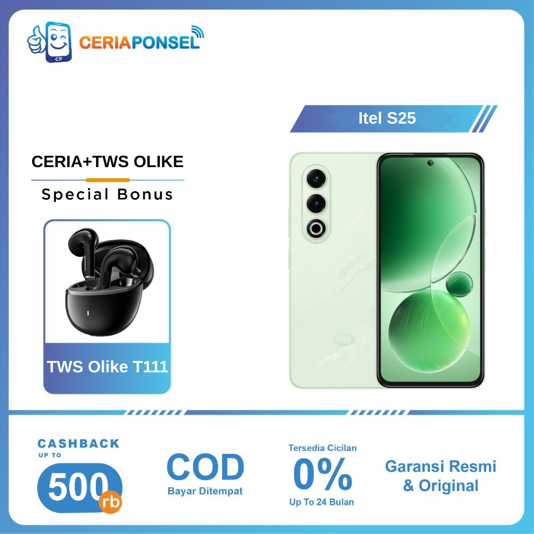 Itel S25 8/128GB Unisoc T620 (12 nm) 5000 mAh | Garansi Resmi ITEL 1 Tahun Harga  1,570,000 rupiah*Gratis Ongkir