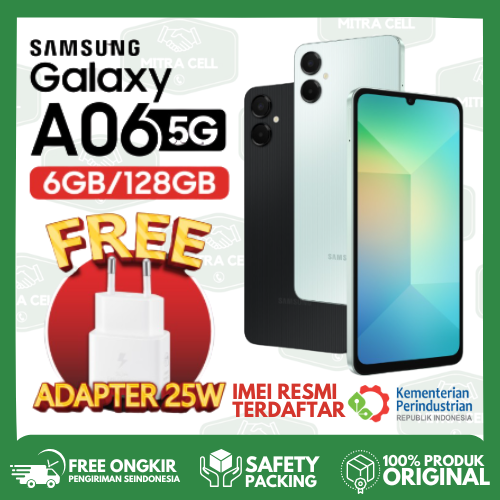 Samsung Galaxy A06 5G 6/128GB - | Prosesor Dimensity 6300 | Baterai 5.000 mAh | 25W Fast Charging Harga 2,599,000 rupiah*Gratis Ongkir