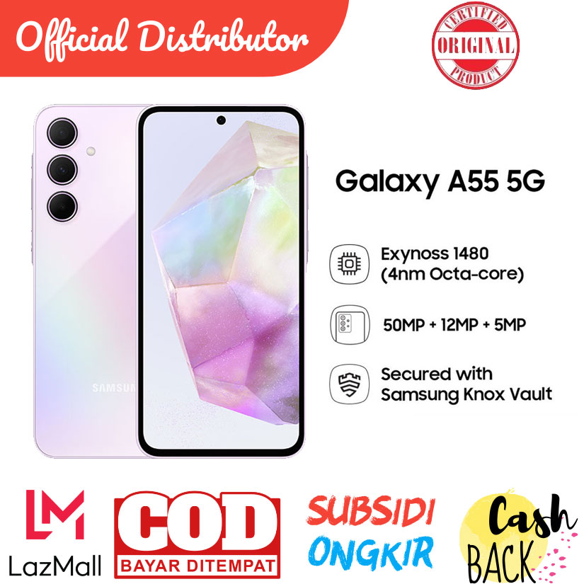 Samsung Galaxy A55 5g 12/256 Vs 8/256 Vs 8/128 Gb - Exynos 1480 4Nm Octa Core - 50Mp + 12Mp + 5Mp Camera - Secured with Samsung Knox Vault Harga  3,899,000 Ringgit*Penghantaran Percuma